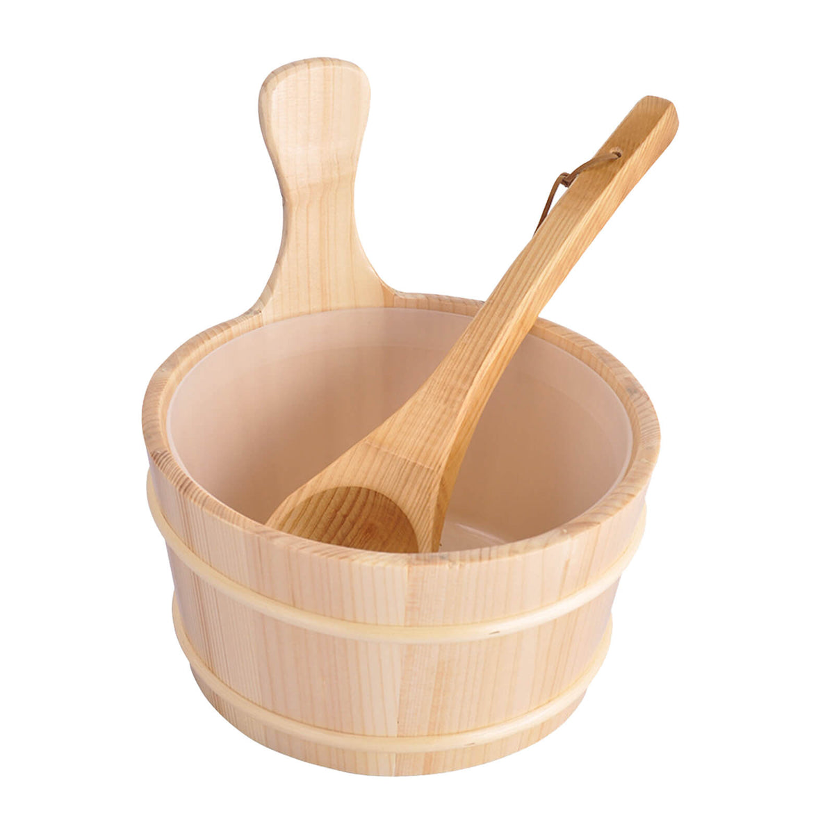 4L Finnish Pine Sauna Bucket &amp; Ladle Set
