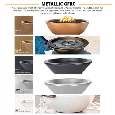 TOP Fires by The Outdoor Plus Sedona Concrete 360 Fire and Water Bowl