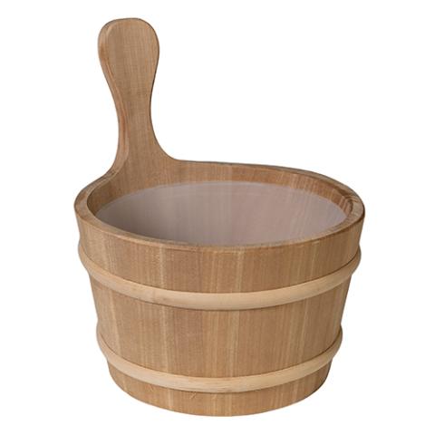 Lined Wood Sauna Bucket, 4-Liter, Alder