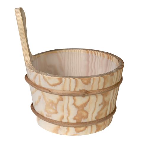 Lined Wood Sauna Bucket, 4-Liter, Alder