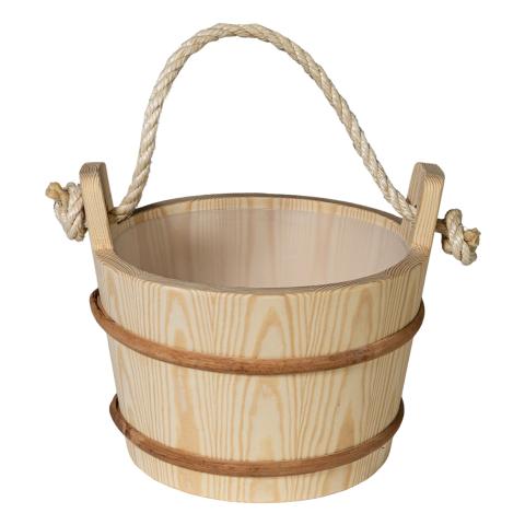 Lined Wood Sauna Bucket, 4-Liter, Spruce