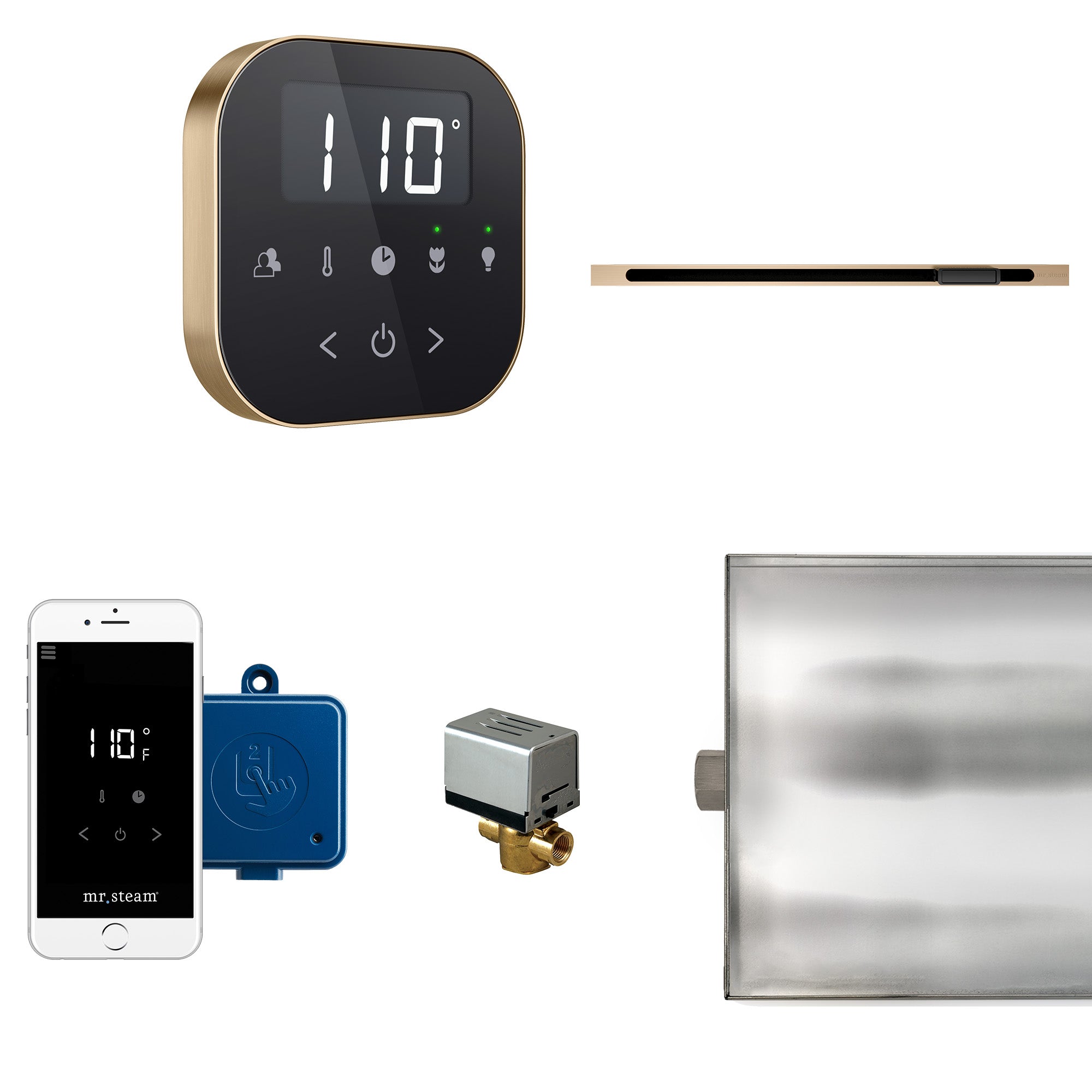 AirButler Linear Steam Shower Control Package with AirTempo Control and Linear SteamHead
