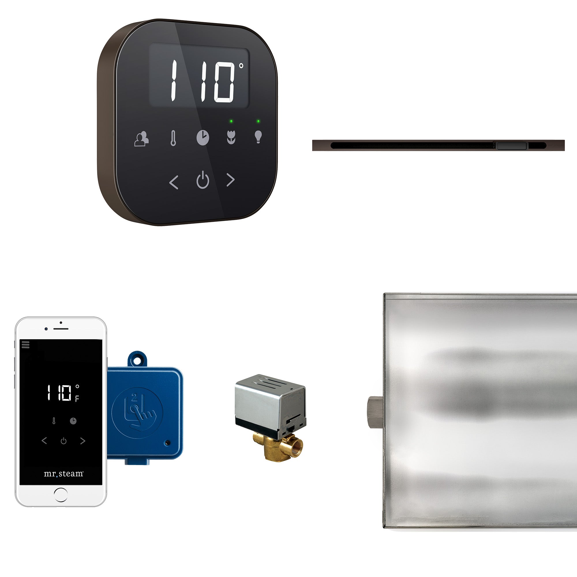 AirButler Linear Steam Shower Control Package with AirTempo Control and Linear SteamHead