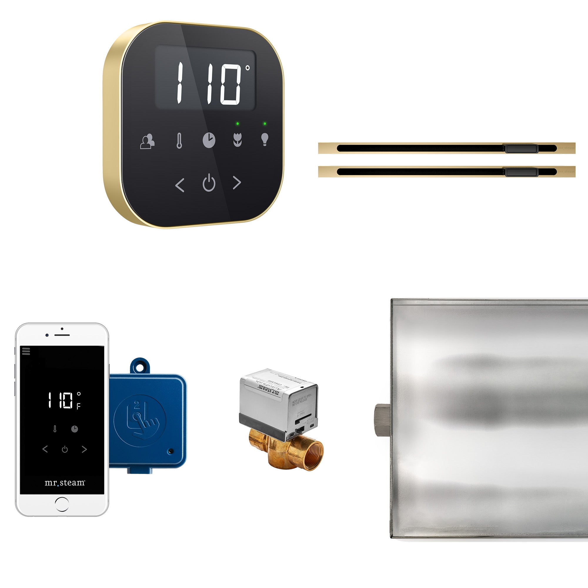 AirButler Max Linear Steam Shower Control Package with AirTempo Control and Linear SteamHead