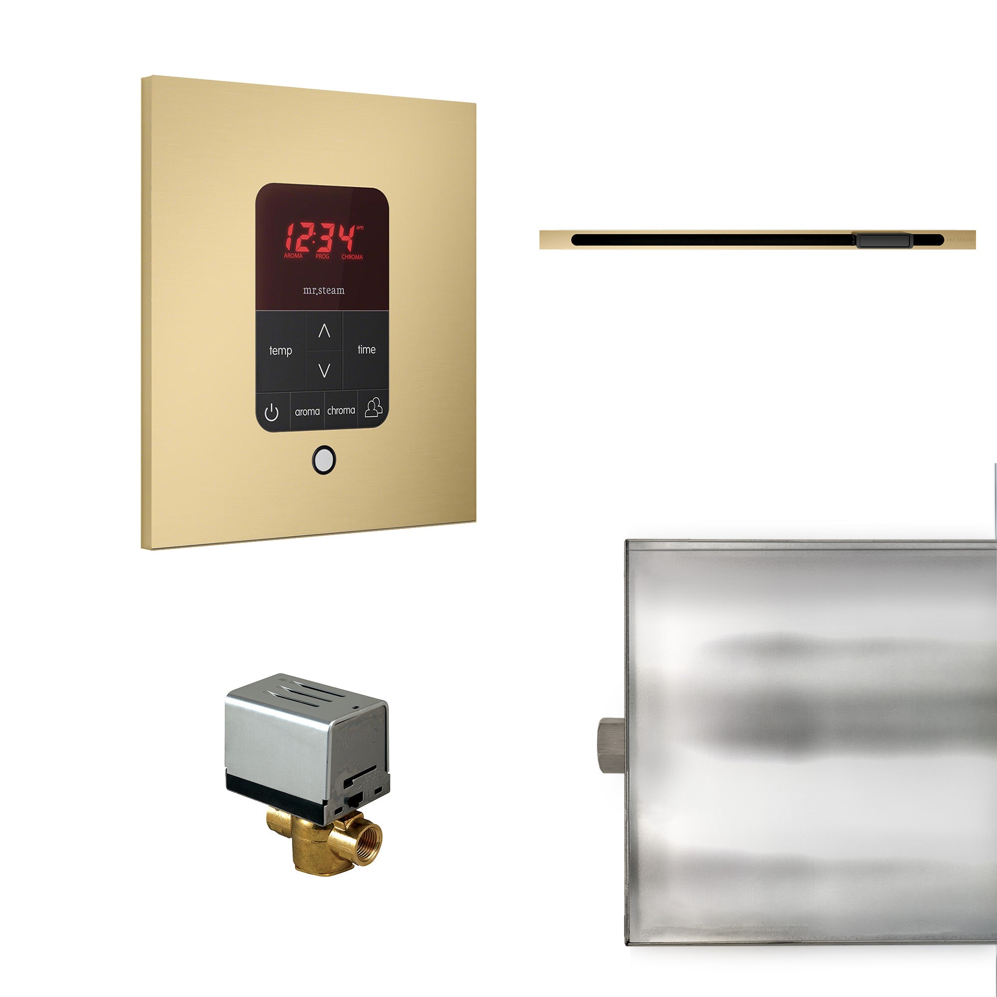 Basic Butler Linear Steam Shower Control Package with iTempo Control and Linear SteamHead in Square