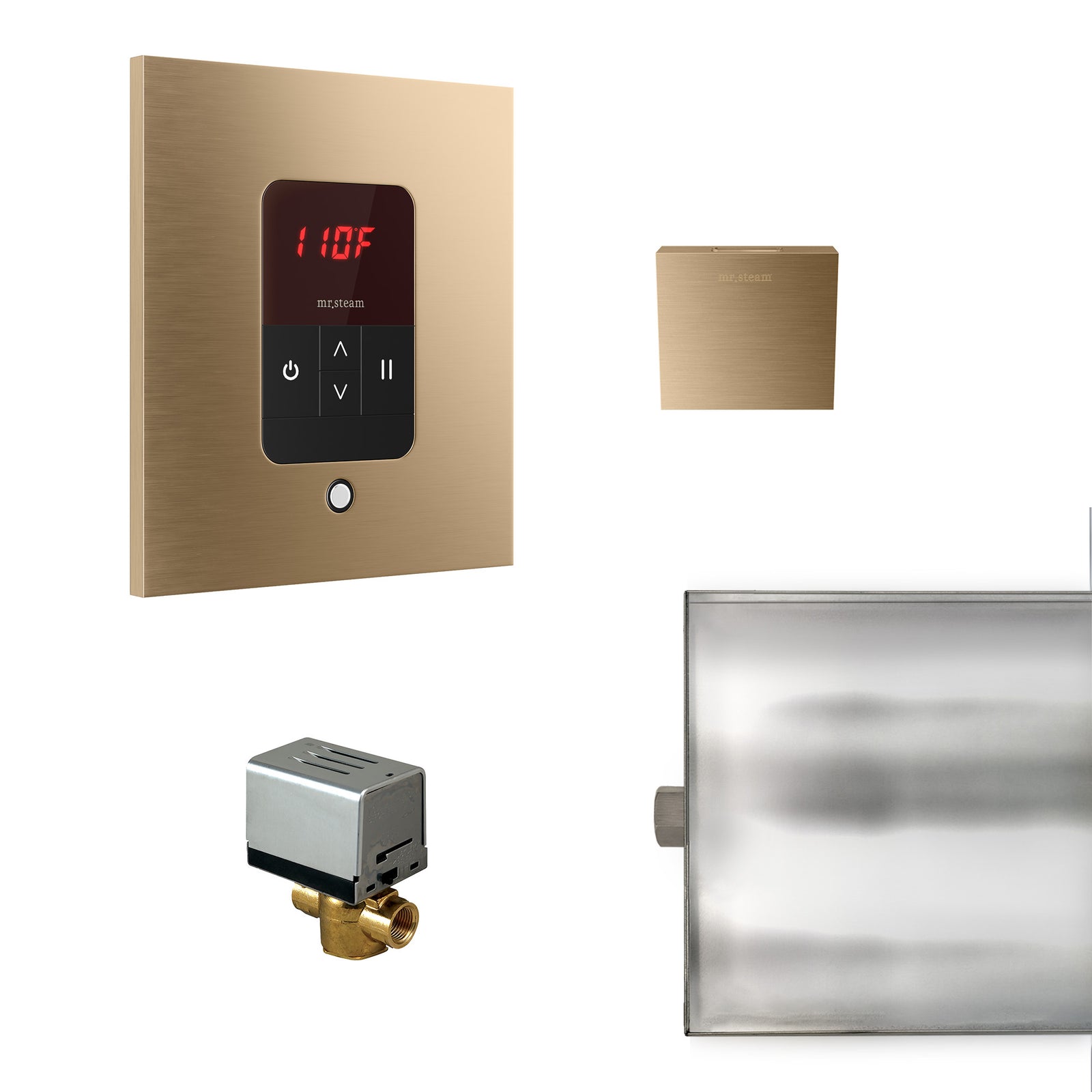 Basic Butler Steam Shower Control Package with iTempo Control and Aroma Designer SteamHead in Square