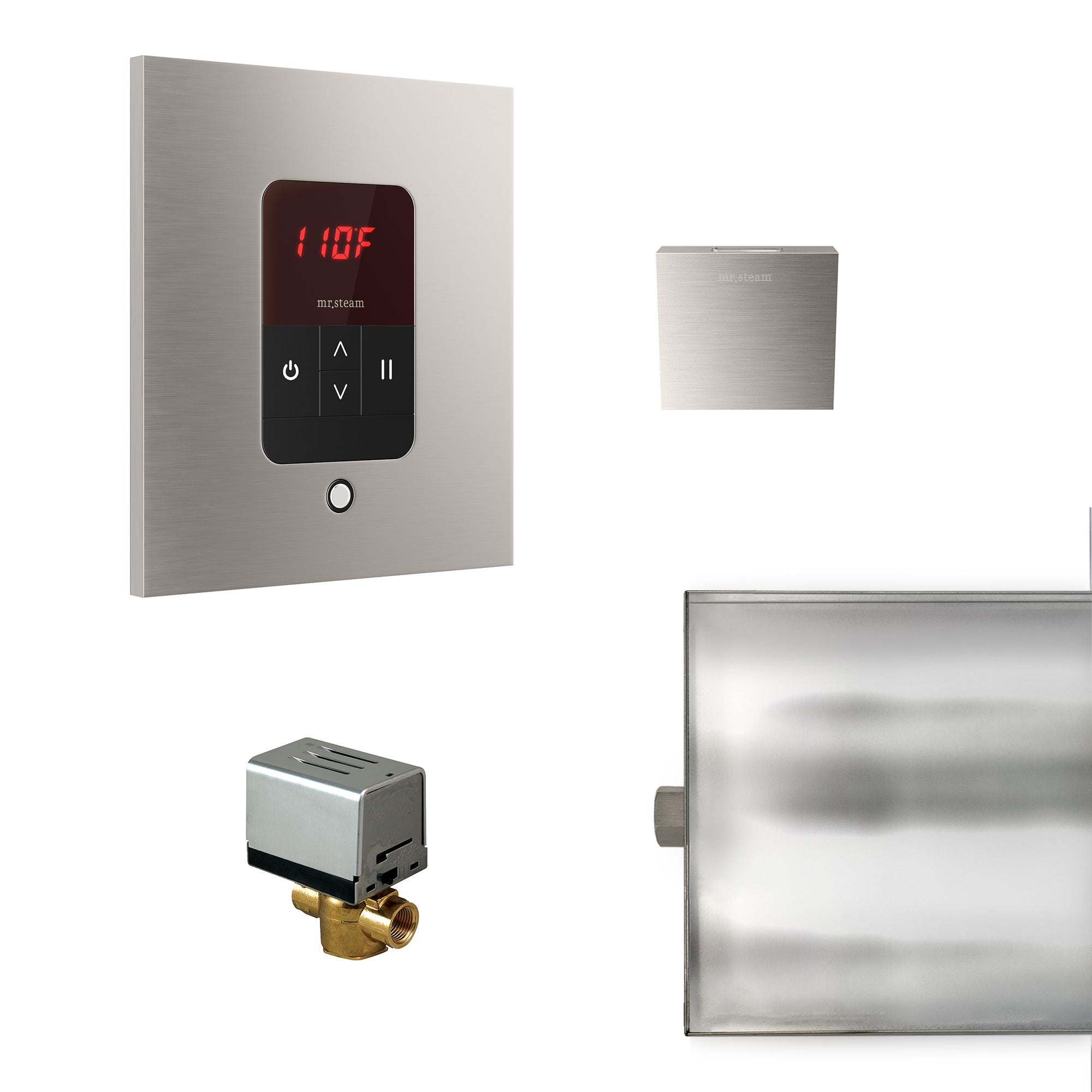 Basic Butler Steam Shower Control Package with iTempo Control and Aroma Designer SteamHead in Square
