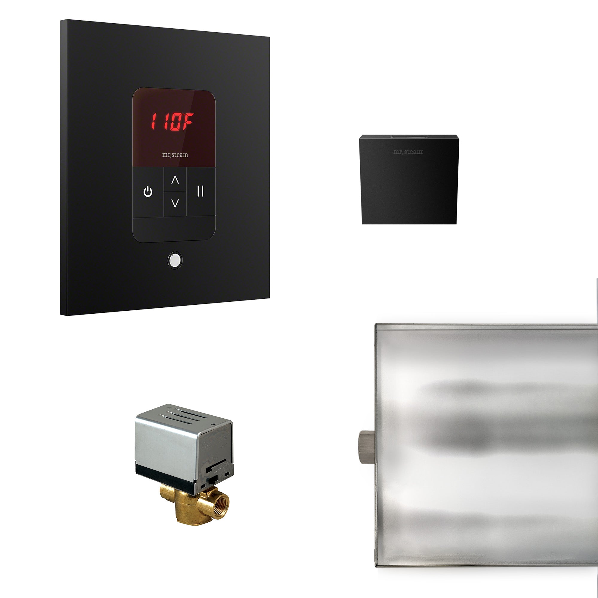 Basic Butler Steam Shower Control Package with iTempo Control and Aroma Designer SteamHead in Square