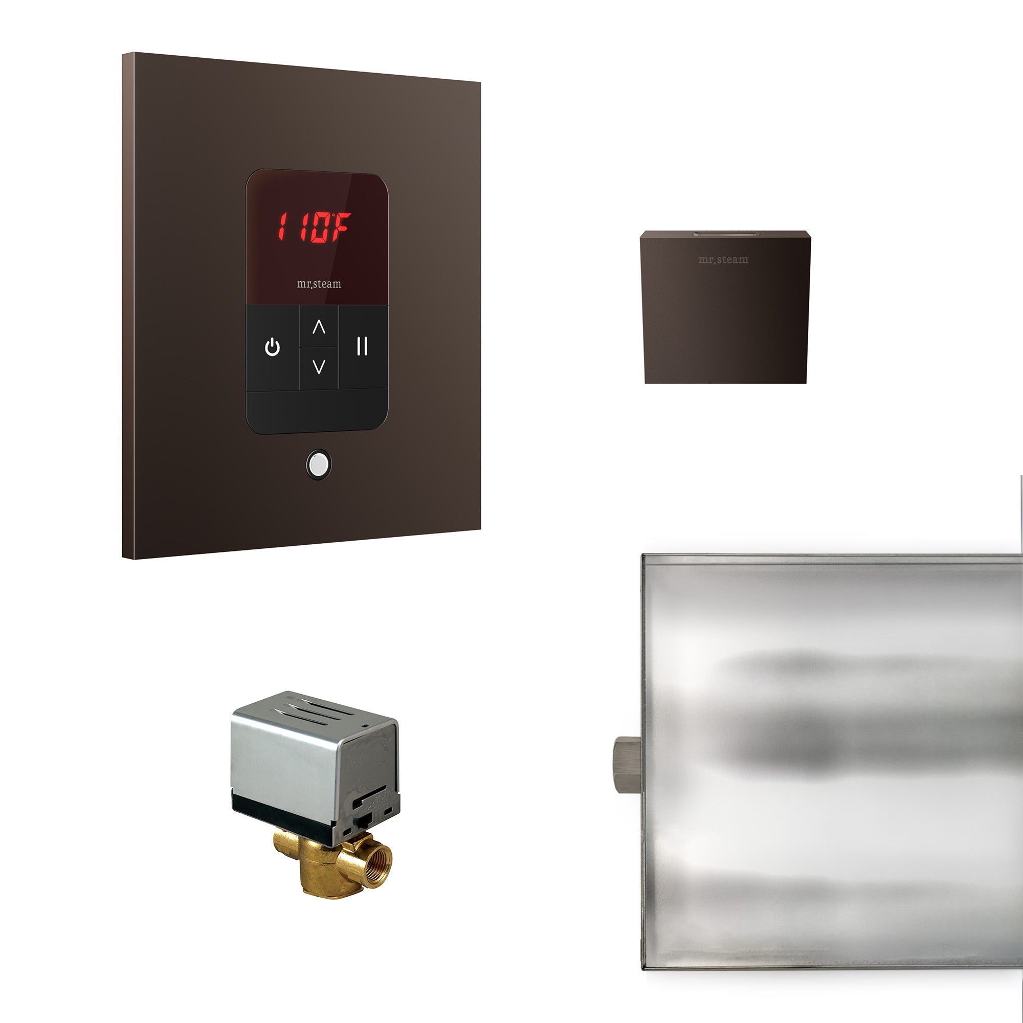 Basic Butler Steam Shower Control Package with iTempo Control and Aroma Designer SteamHead in Square