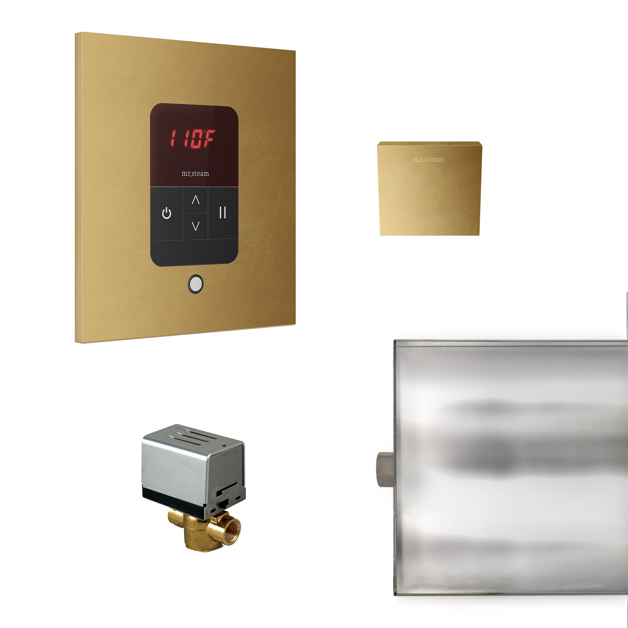 Basic Butler Steam Shower Control Package with iTempo Control and Aroma Designer SteamHead in Square