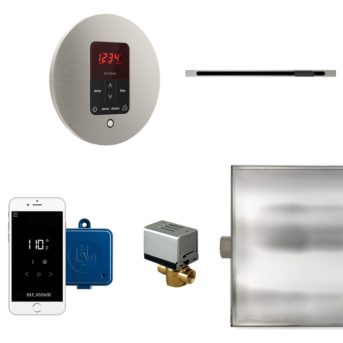 Butler Linear Steam Shower Control Package with iTempoPlus Control and Linear SteamHead in Round