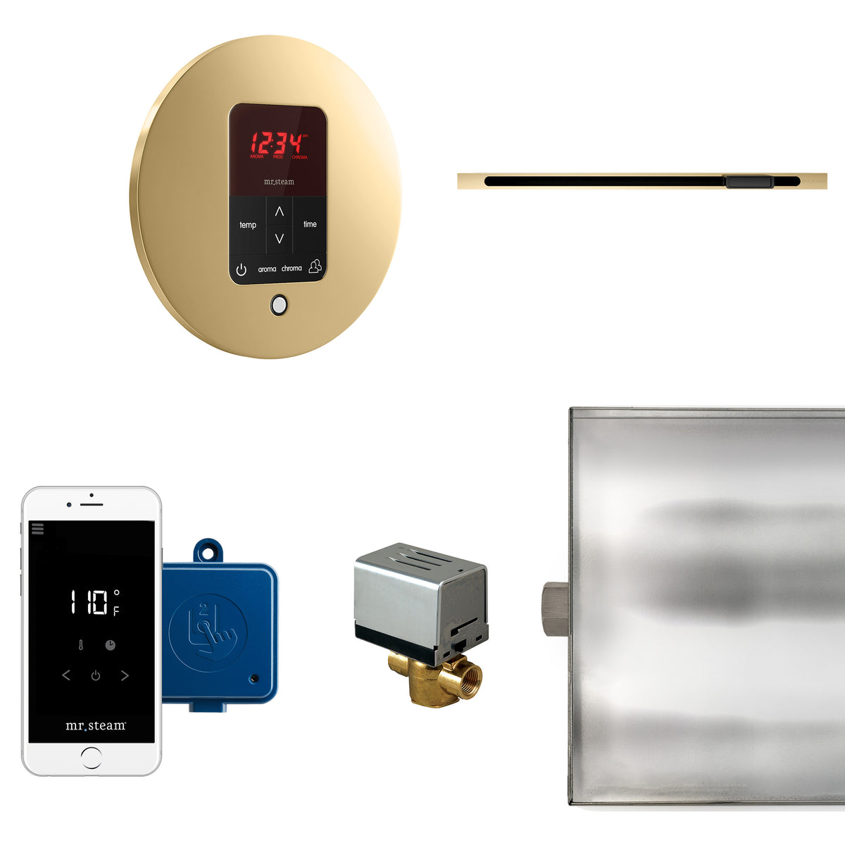 Butler Linear Steam Shower Control Package with iTempoPlus Control and Linear SteamHead in Round