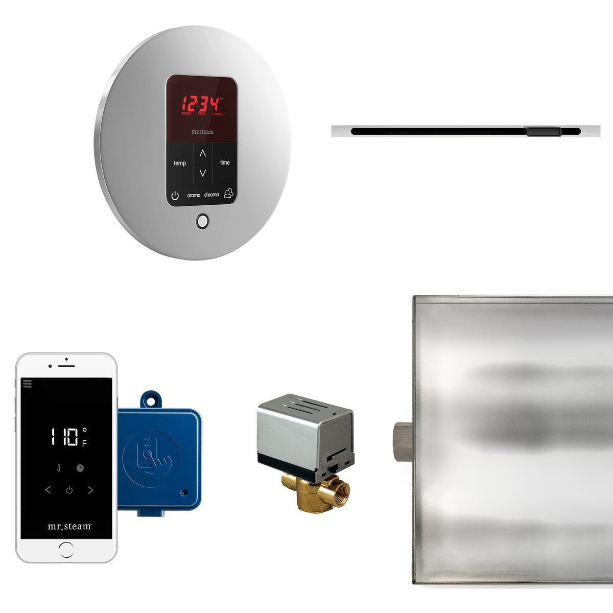 Butler Linear Steam Shower Control Package with iTempoPlus Control and Linear SteamHead in Round