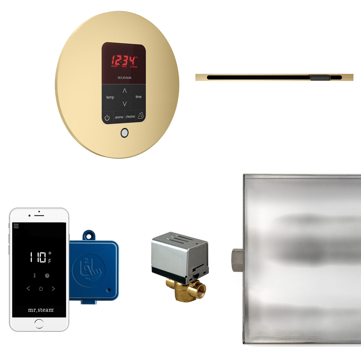 Butler Linear Steam Shower Control Package with iTempoPlus Control and Linear SteamHead in Round