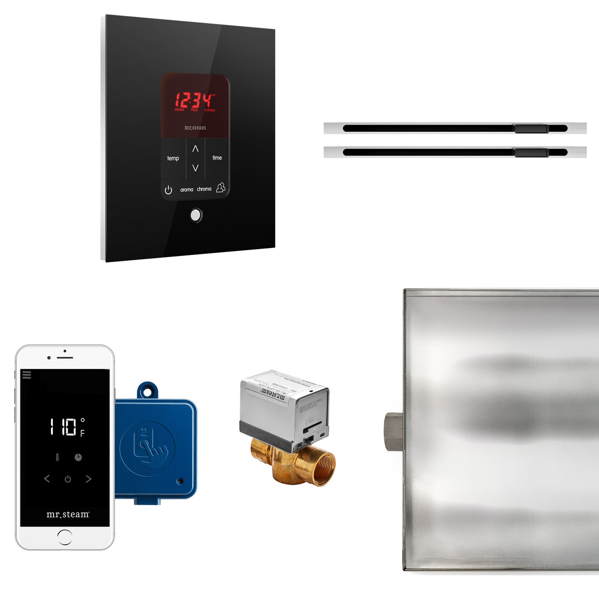Butler Max Linear Steam Shower Control Package with iTempoPlus Control and Linear SteamHead in Square