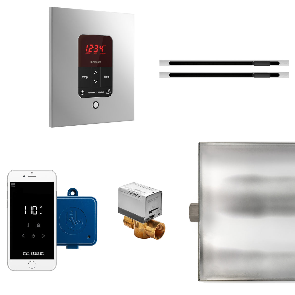 Butler Max Linear Steam Shower Control Package with iTempoPlus Control and Linear SteamHead in Square