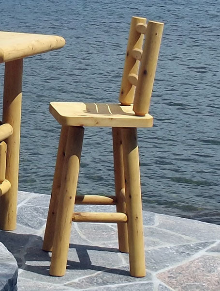 30&quot; Stool with Back - Unfinished