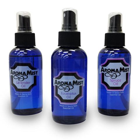 Essential Oils 3 Pack, Eucalyptus, Lavender &amp; Spruce, 4oz bottles, AromaMist
