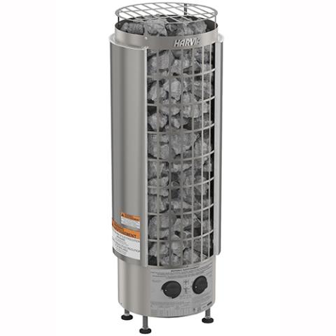 Cilindro Half Series 6kW Stainless Steel Sauna Heater at 240V 1PH with Built-In Time and Temperature Controls