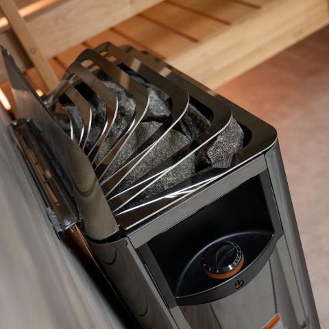The Wall Series, 8kW, Black Stainless Steel Sauna Heater, 240V 1PH
