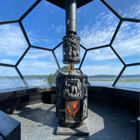 Sauna Wood Stove Chimney Kit, 1500mm, Black Steel
