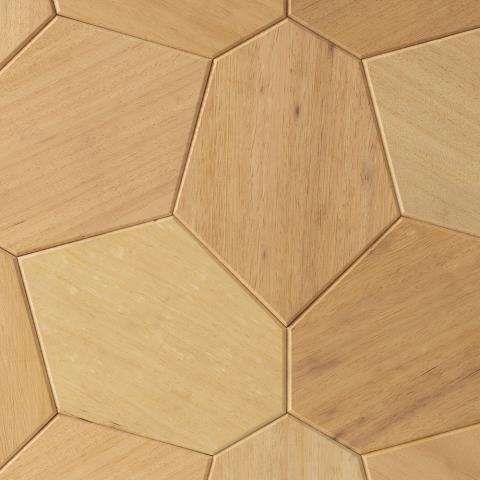 EmotionWood Abachi, Hexagon, Decorative Sauna Wall Panel 310-PNL-HEX-ABACHI