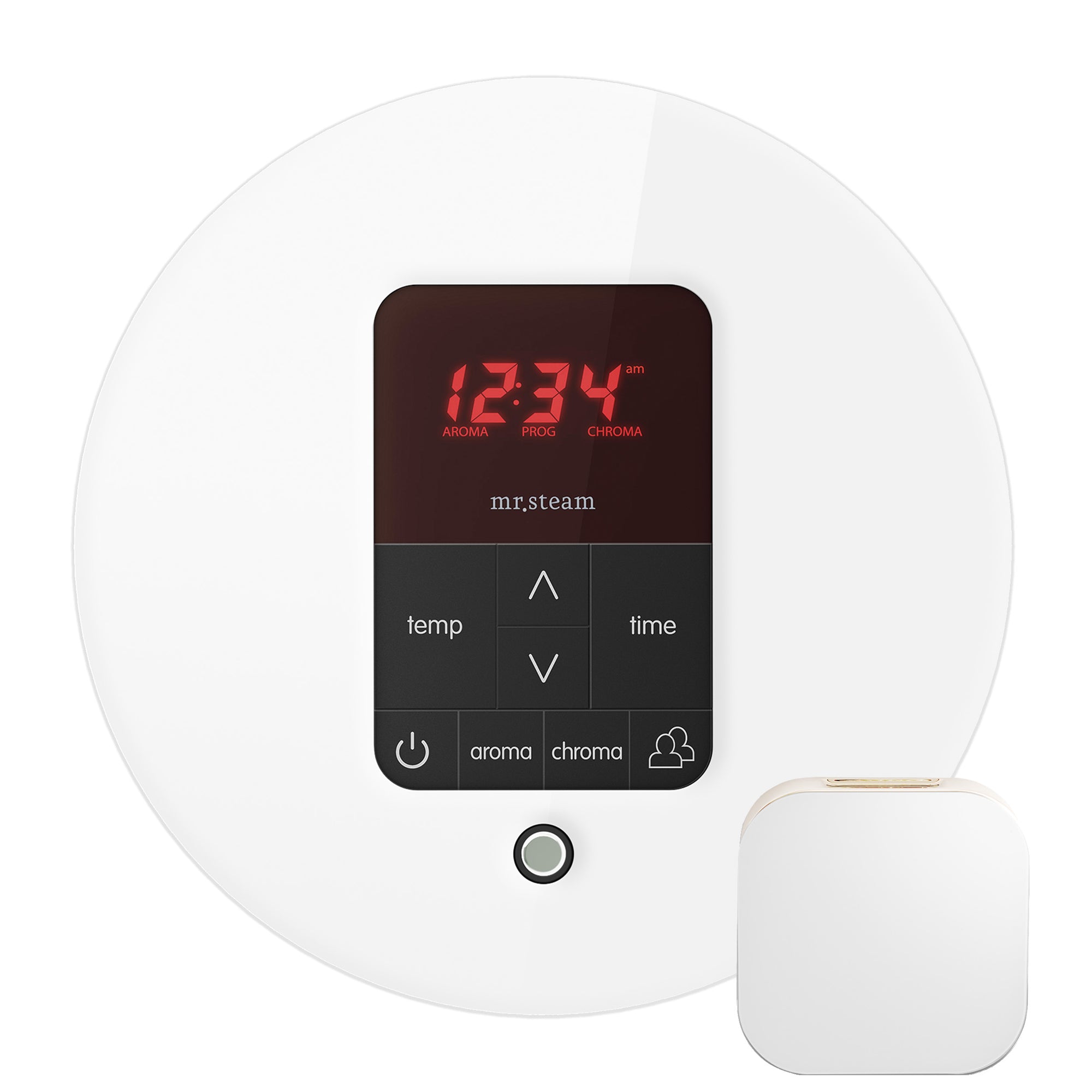 Butler Steam Shower Control Package with iTempoPlus Control and Aroma Designer SteamHead in Round