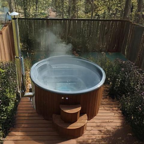 SaunaLife Model S4 Wood-Fired Hot Tub Natural