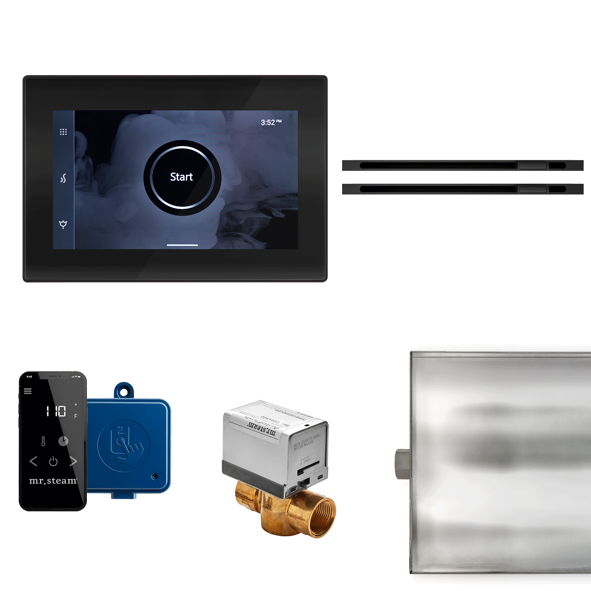 XButler Max Linear Steam Shower Control Package with iSteamX Control and Linear SteamHead
