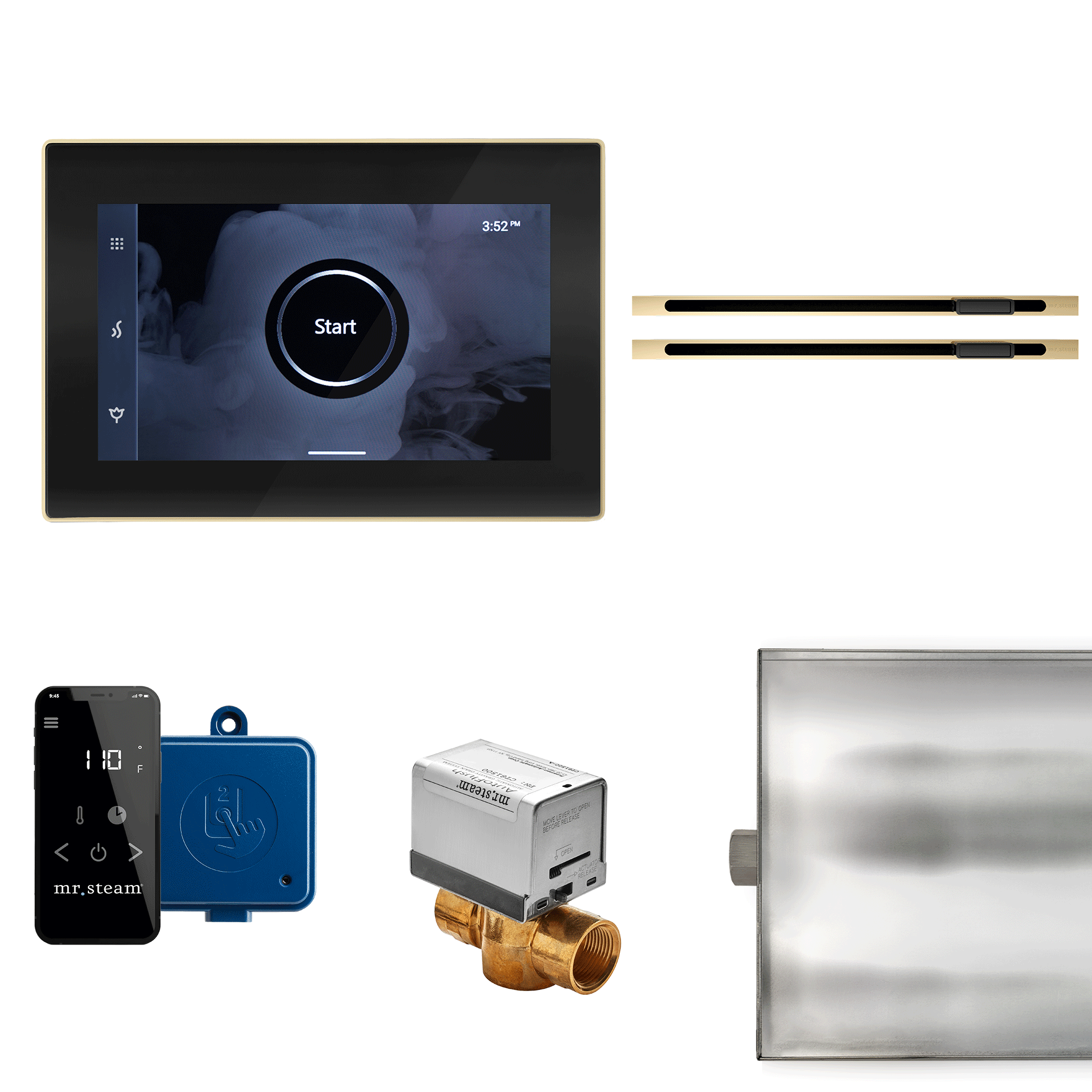 XButler Max Linear Steam Shower Control Package with iSteamX Control and Linear SteamHead