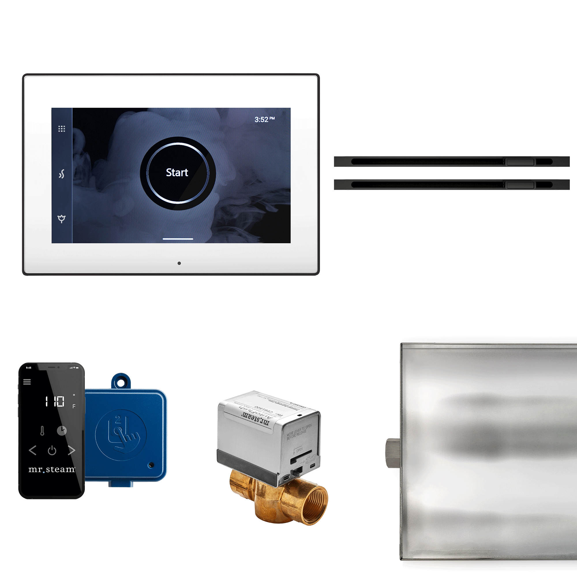 XButler Max Linear Steam Shower Control Package with iSteamX Control and Linear SteamHead