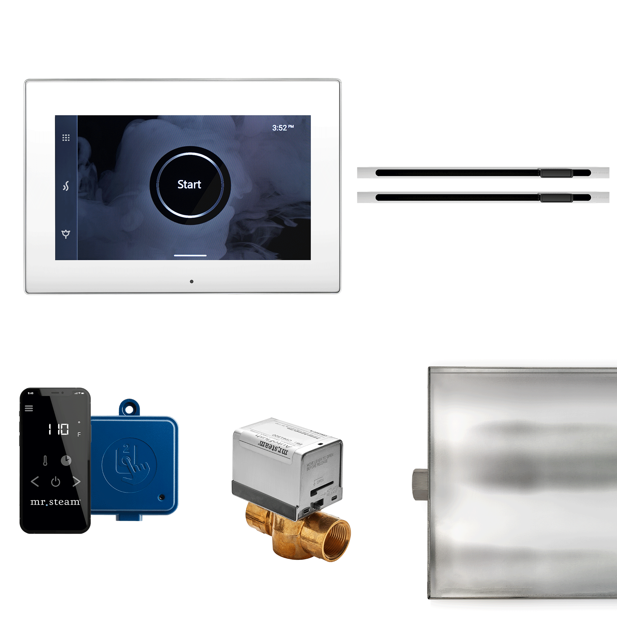 XButler Max Linear Steam Shower Control Package with iSteamX Control and Linear SteamHead