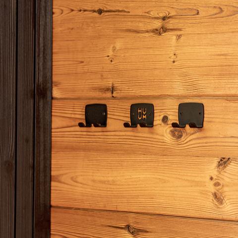 OVO Sauna Design Towel Hook Set, Black