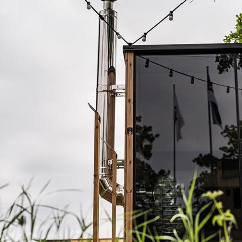 Sauna Wood Stove Chimney Set, Thru-Wall Backside Connection