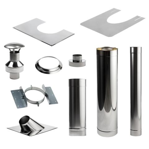 Sauna Wood Stove Chimney Set, Thru-Ceiling