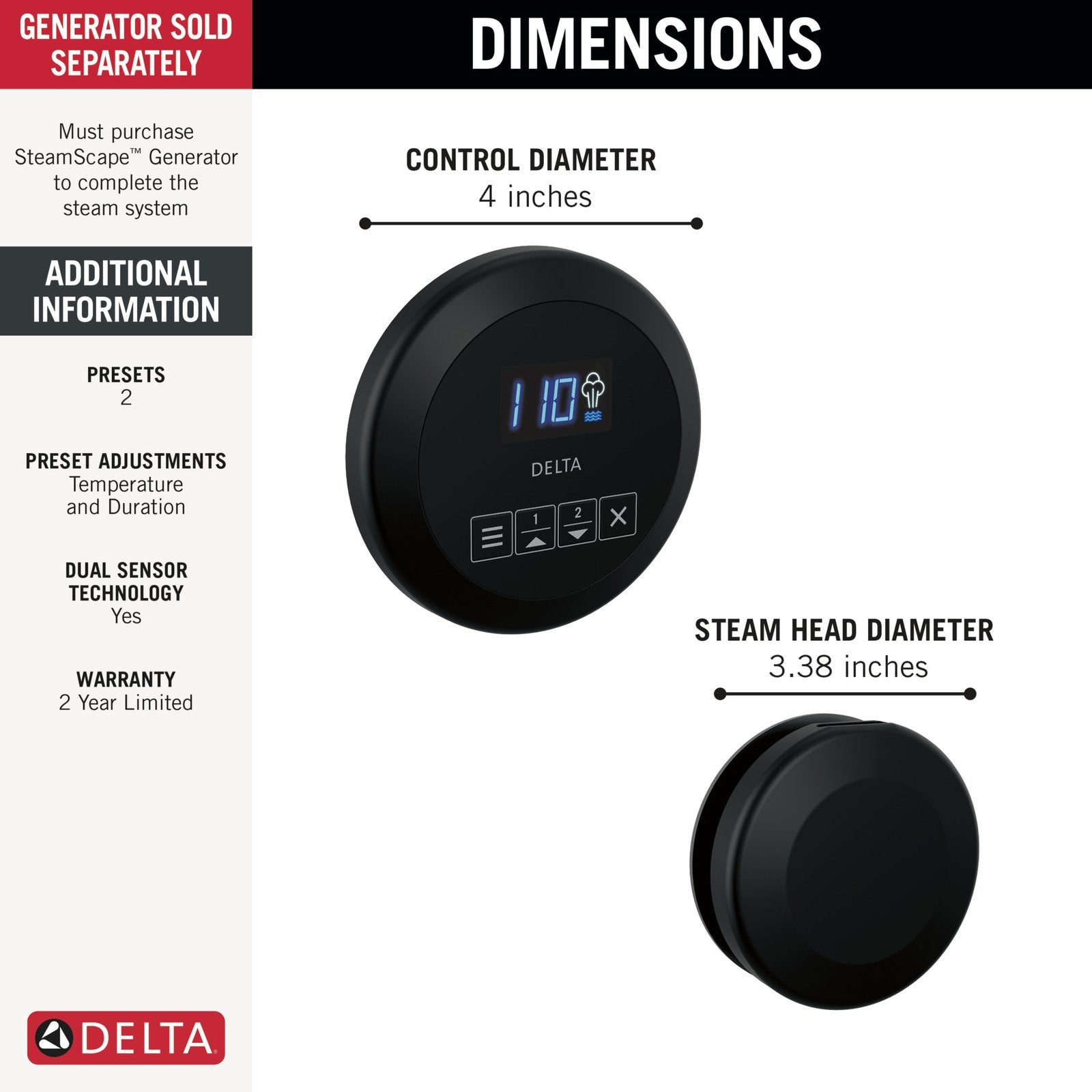 SteamScape™ Round Control and Round Steam Head