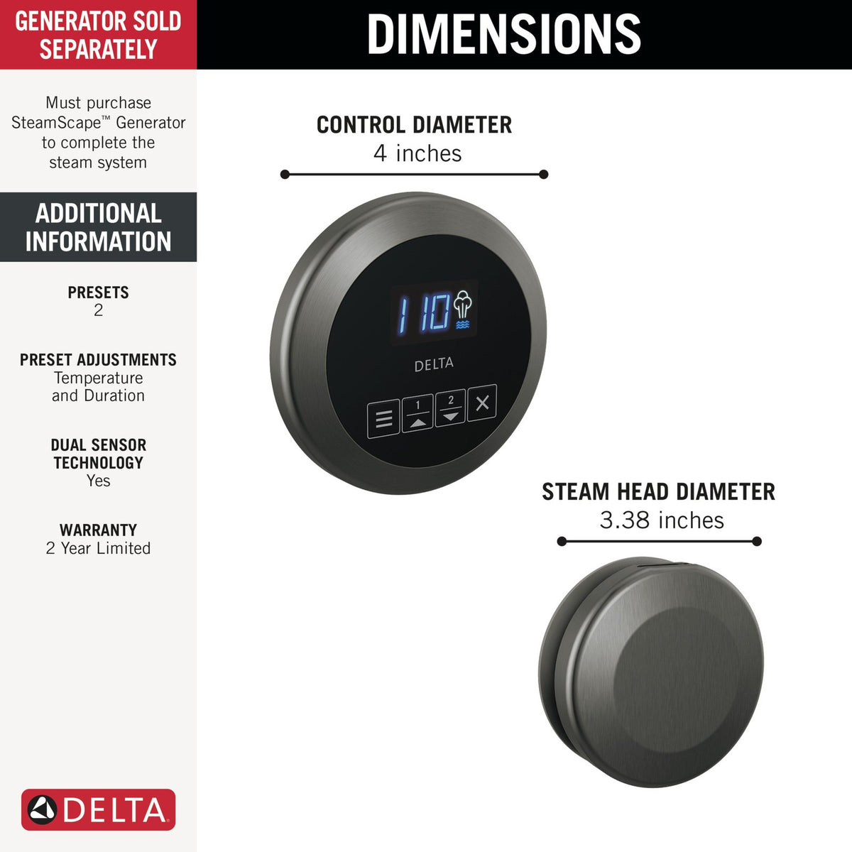 SteamScape™ Round Control and Round Steam Head