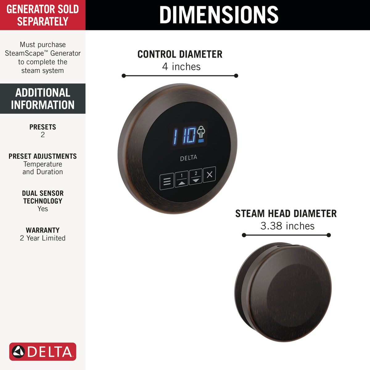 SteamScape™ Round Control and Round Steam Head