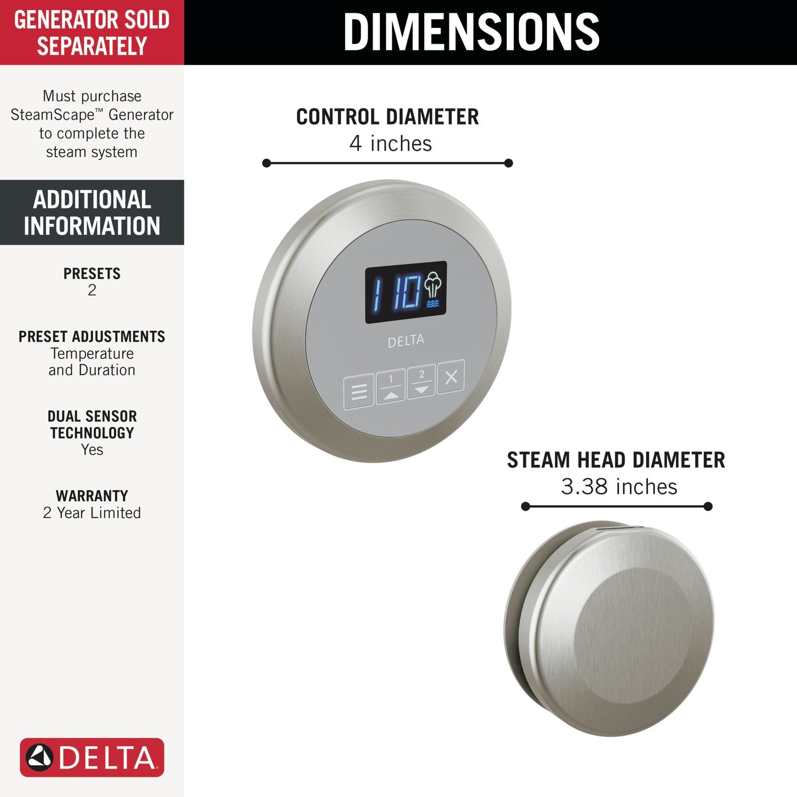SteamScape™ Round Control and Round Steam Head