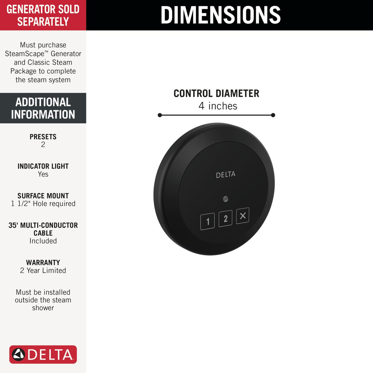 Round Exterior Steam Control