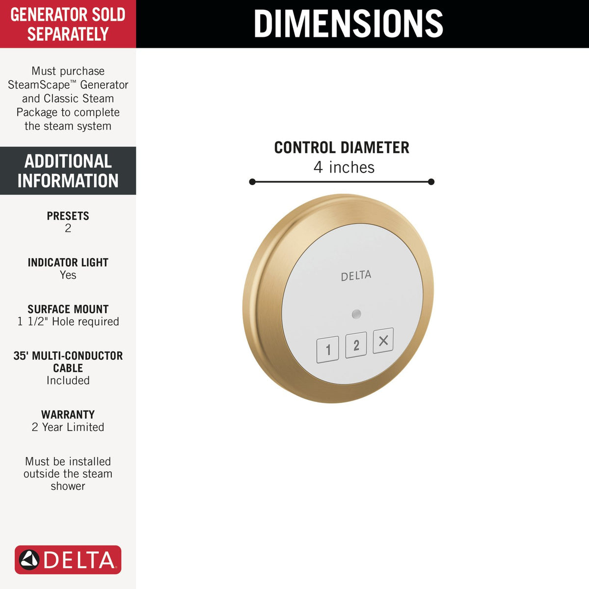 Round Exterior Steam Control