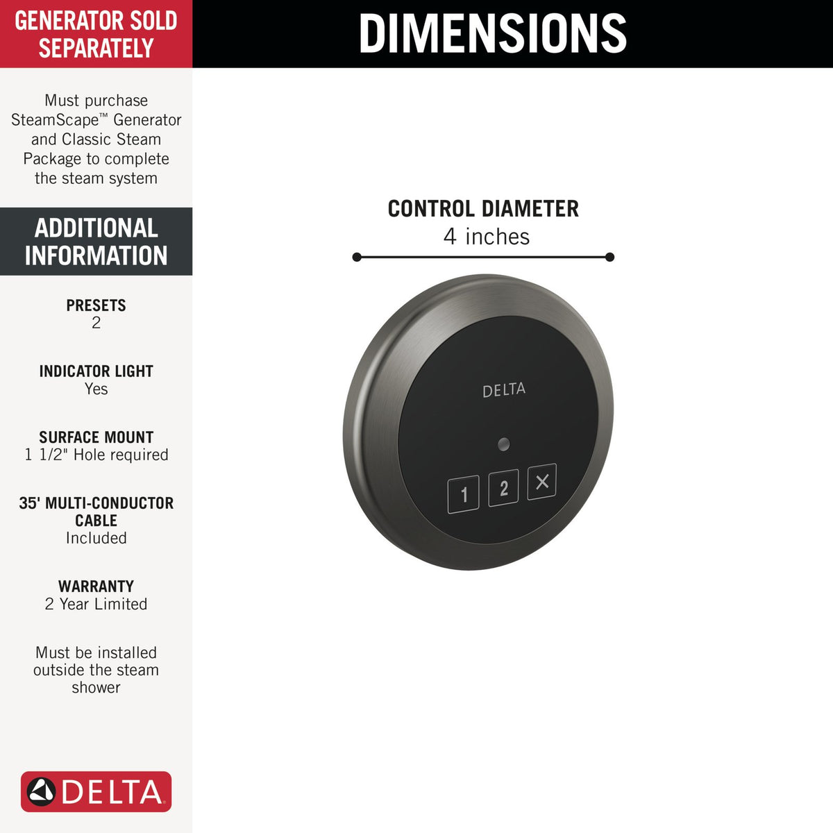 Round Exterior Steam Control