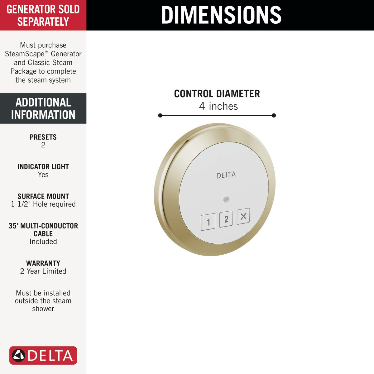 Round Exterior Steam Control