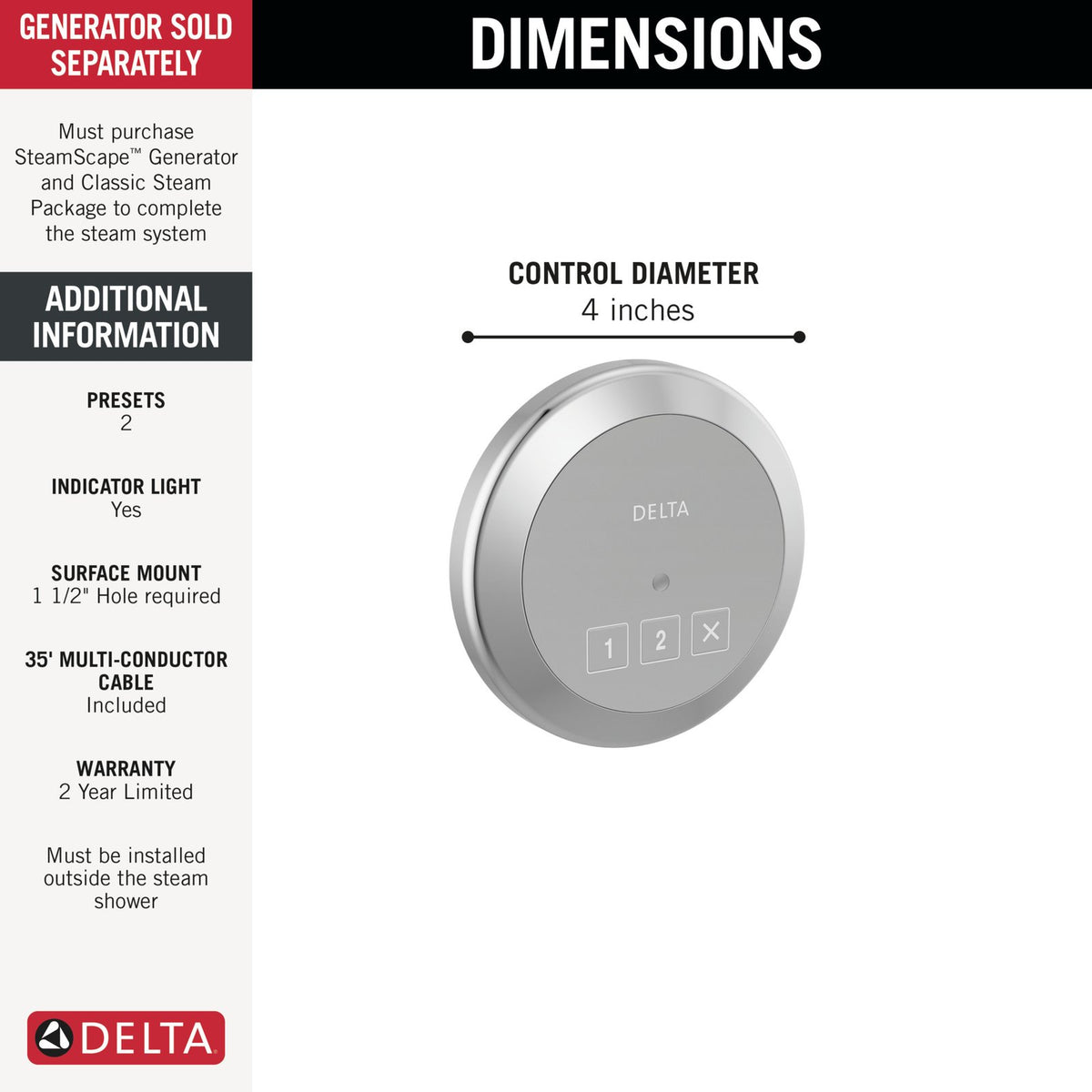 Round Exterior Steam Control
