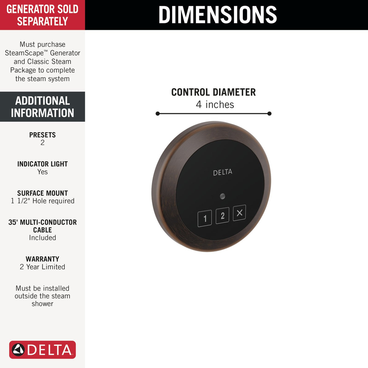 Round Exterior Steam Control