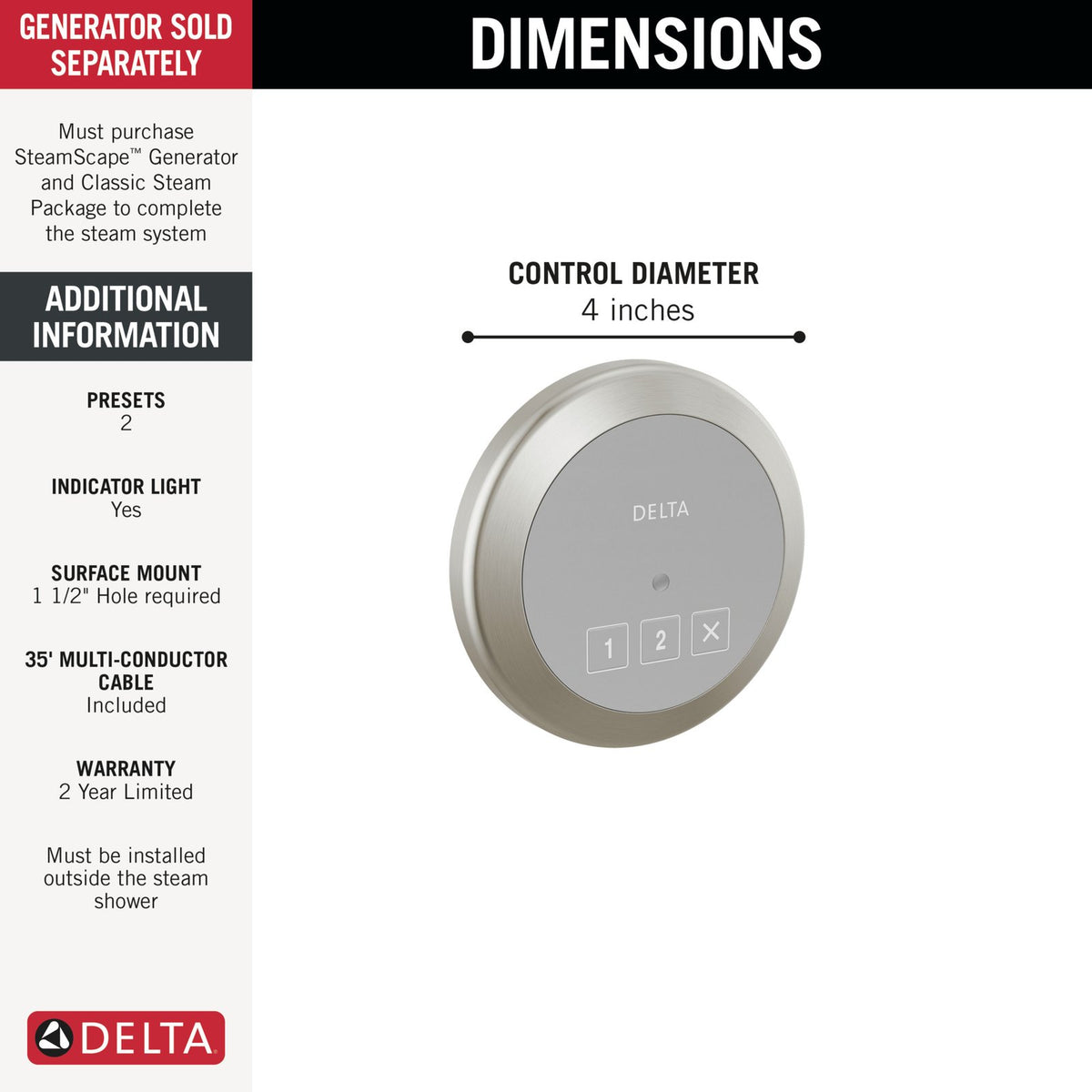 Round Exterior Steam Control