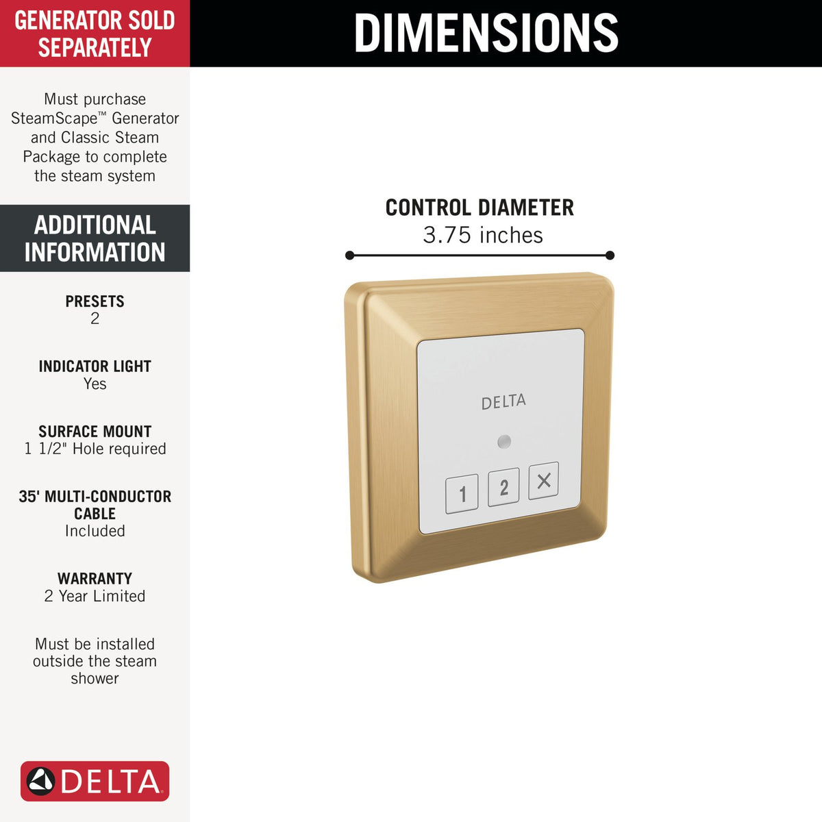 Square Exterior Steam Control