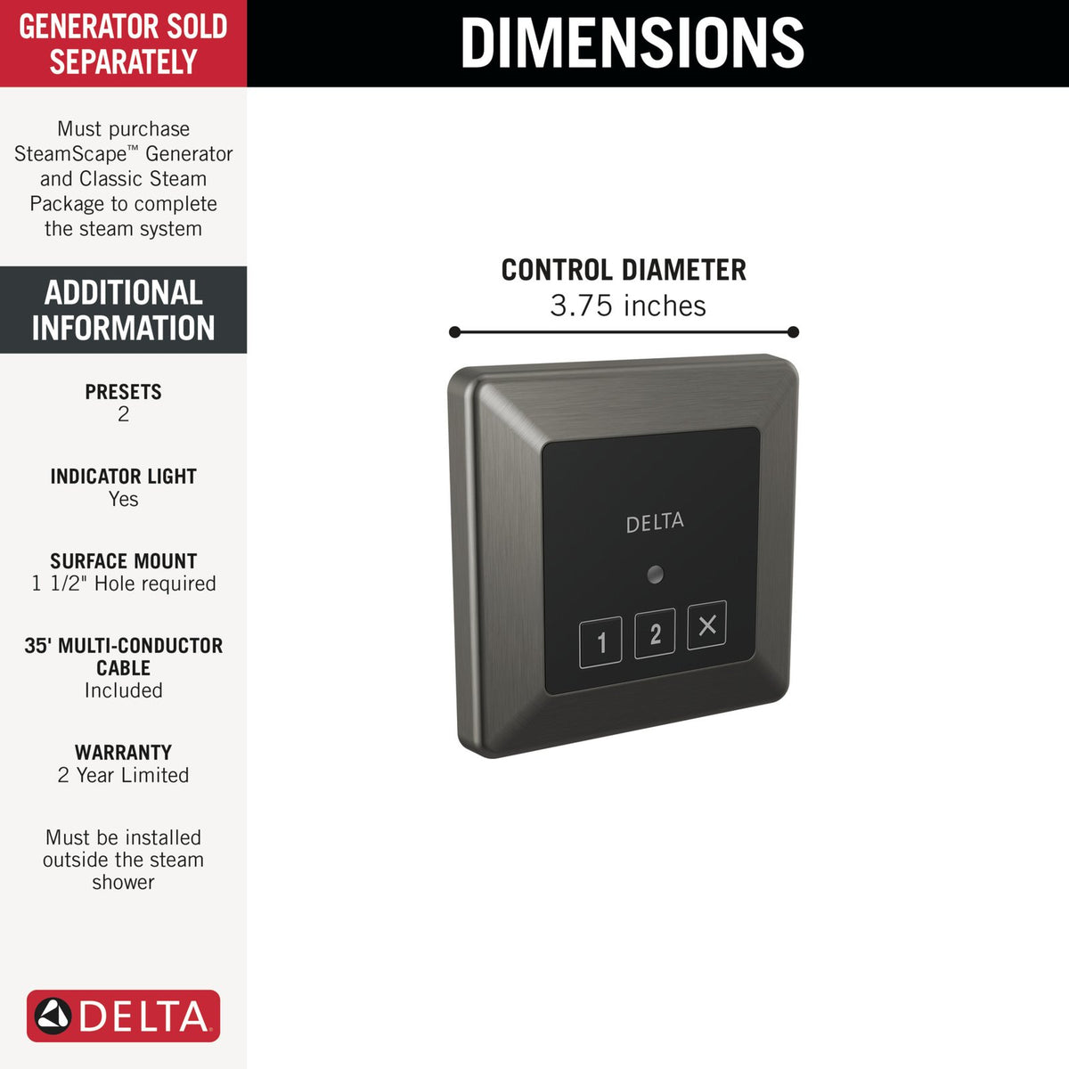 Square Exterior Steam Control
