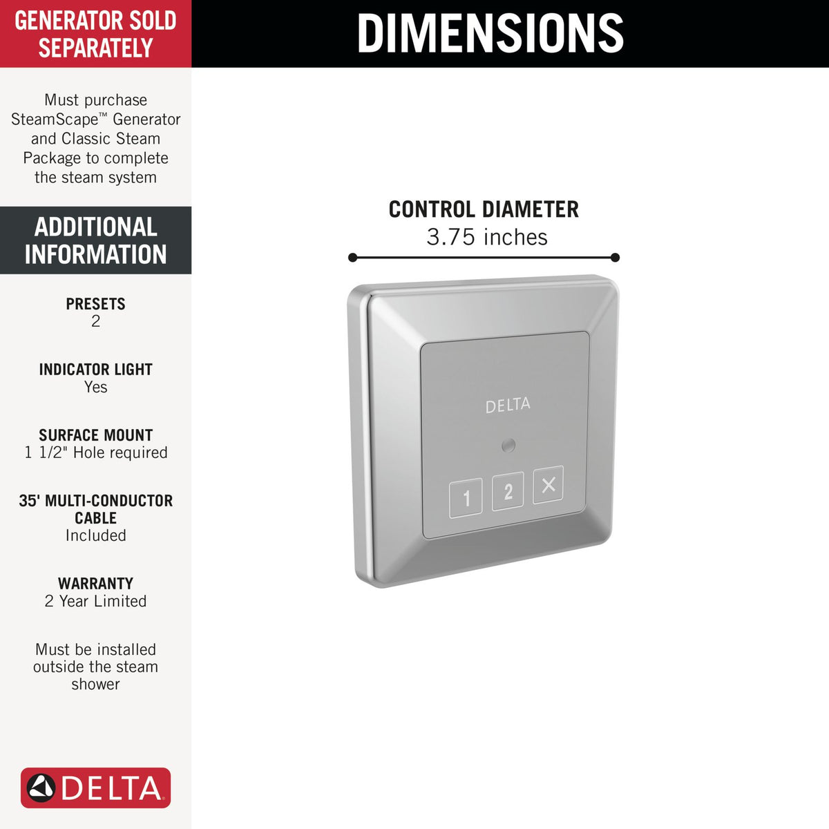 Square Exterior Steam Control