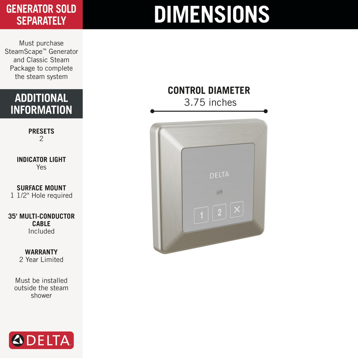 Square Exterior Steam Control